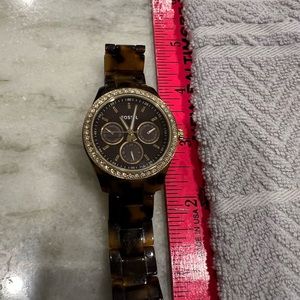 Womens fossil brand watch-tortoise parters band w gold head